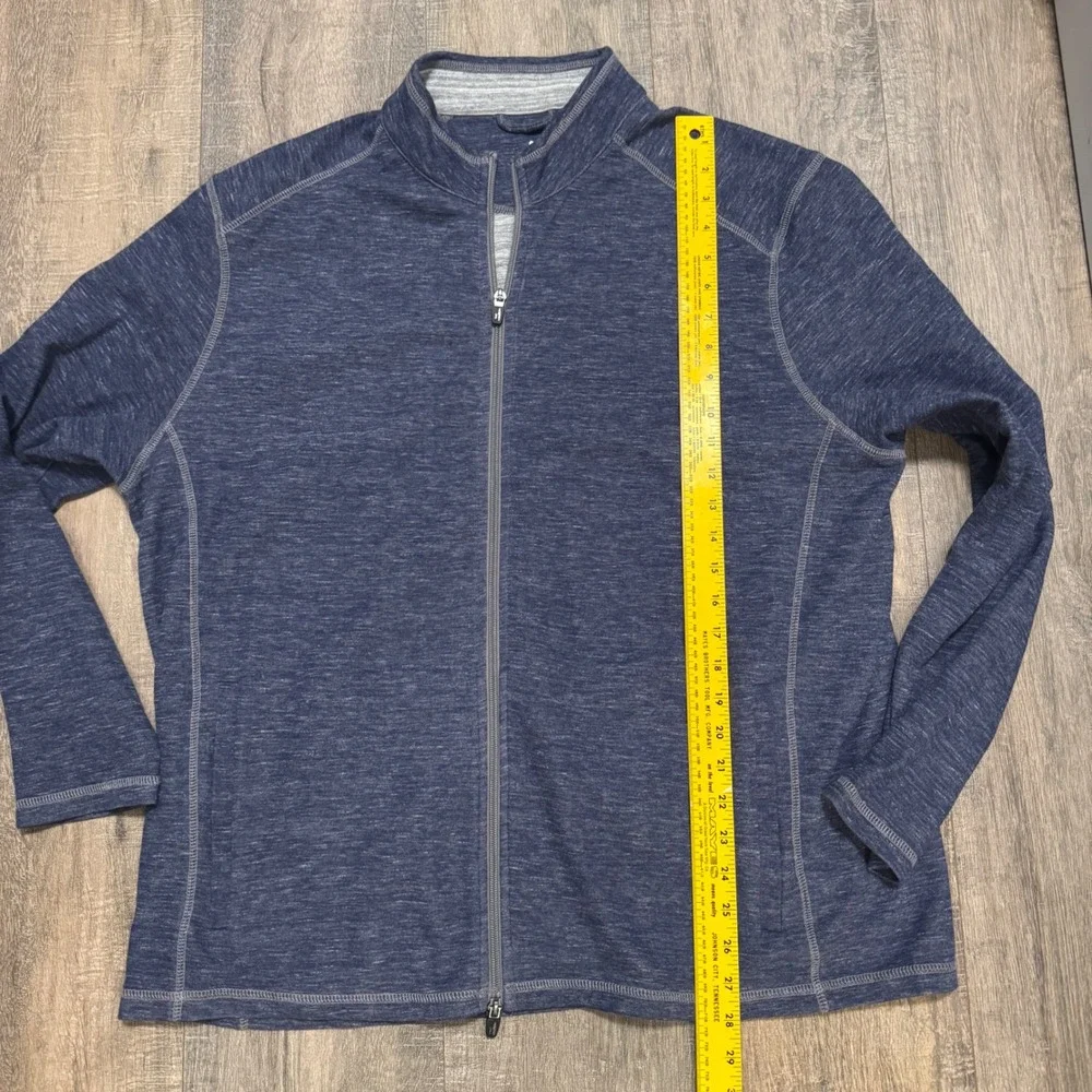 Johnnie-O Willem Full Zip Jacket Mens XL Indigo Heather JMJK2190 Mock Neck‎